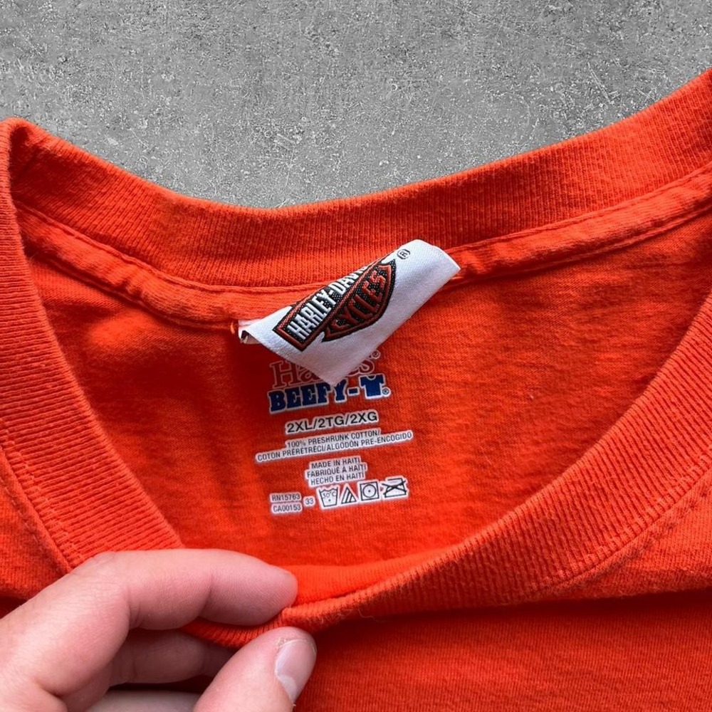 Harley-Davidson Orange Long Sleeve Shirt Ride It Like You Stole It Mens 2XL - Picture 3 of 3